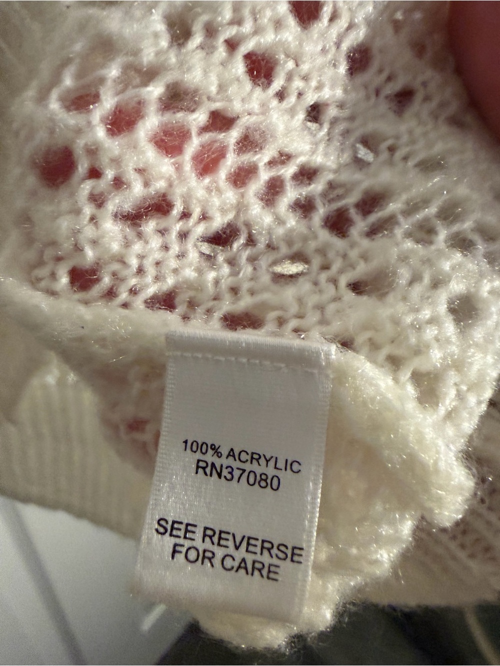 Cato Women Cream Open-Knit Button-Front Women's Sweater - Picture 4 of 5